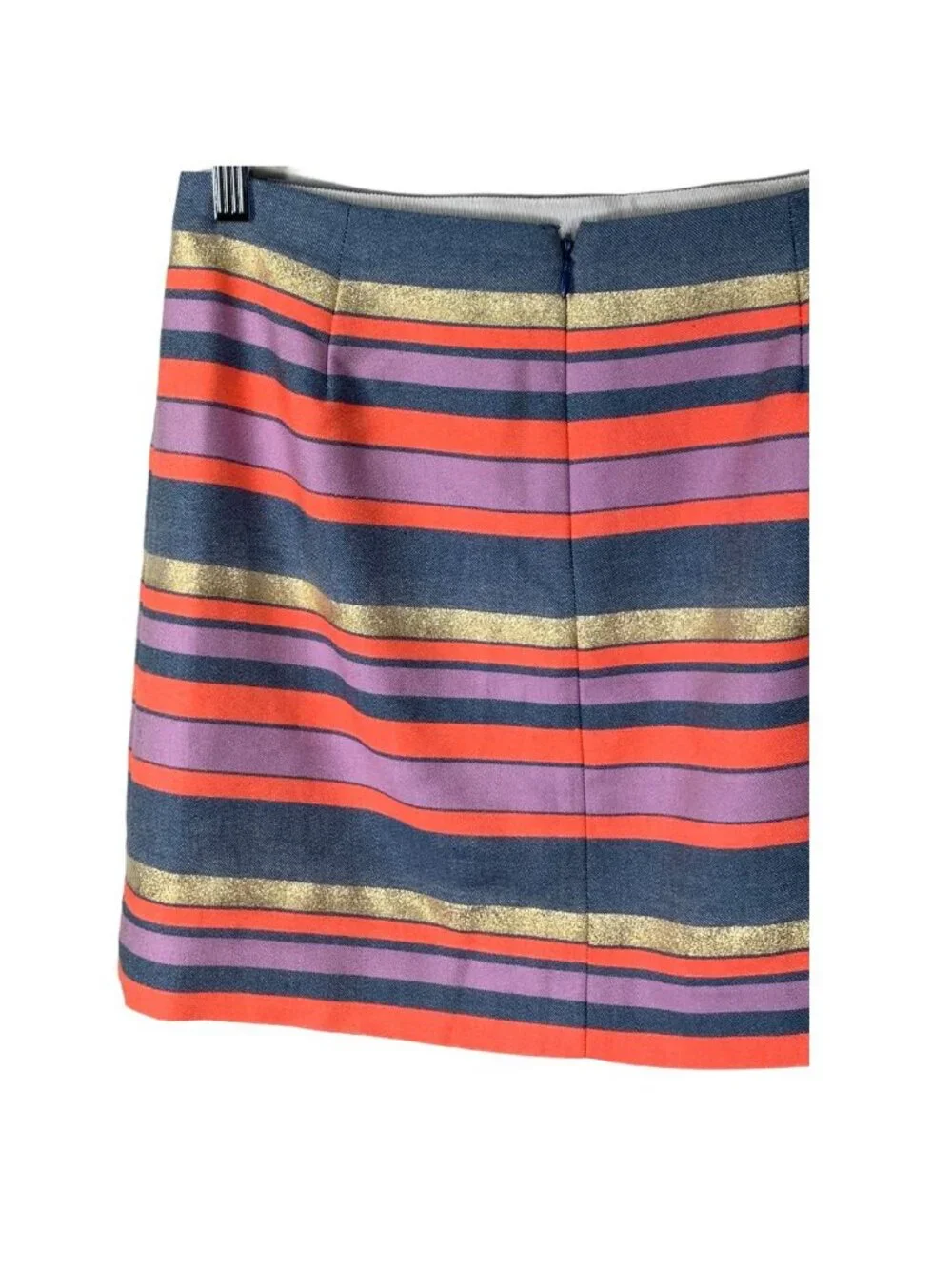 J Crew Metallic Striped Mini Skirt Womens 2 Multicolor Holiday Party
